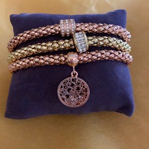 3 Piece set - CZ Accent Stretch Bracelets